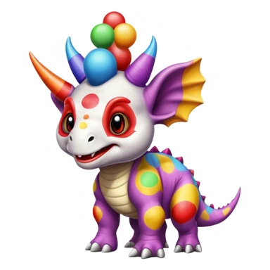triceratops clown sticker
