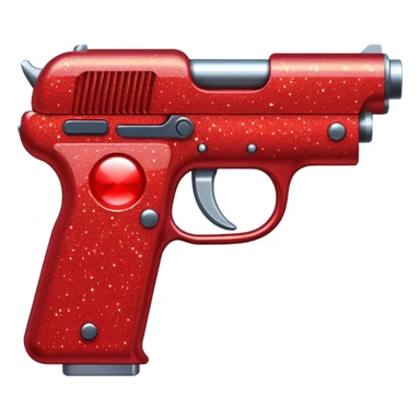 red glitter gun sticker