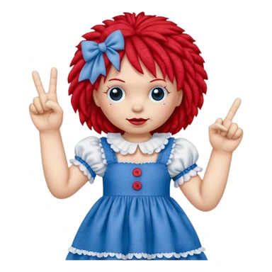 raggedy ann doll showing middle finger  sticker