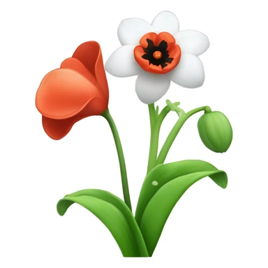 Lilly of the valley flower and a poppy flower sticker