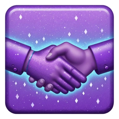 Glitter Purple and Cian handshake sticker