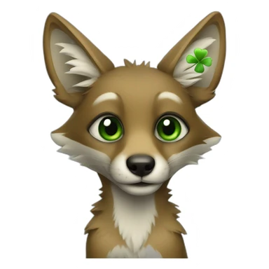Jackal holding lucky clover sticker