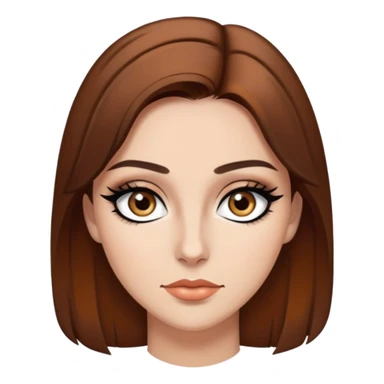  brown hair, hazel eyes, sharp black eyeliner Baddie sticker