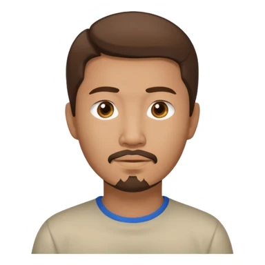 Asian man with brown hair and a goatee, simple style sticker