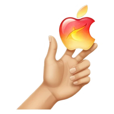 divine hand pointing with glowing aura, inspired by the 'finger of god' concept, apple emoji style, no text sticker