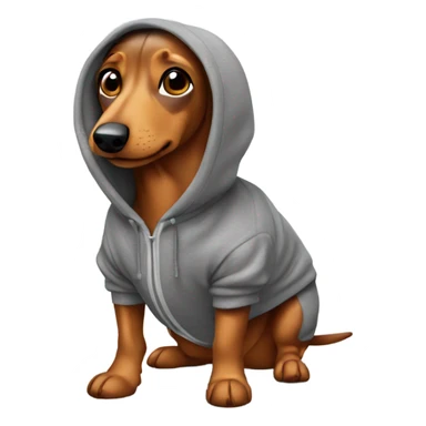 Wiener Dog wearing a hoodie sticker