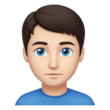 homme yeux bleu azur cheveux brun foncé sticker