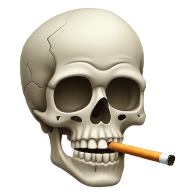 skull smoking cigarette sticker