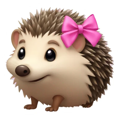 hedgehog with a pink bow sticker