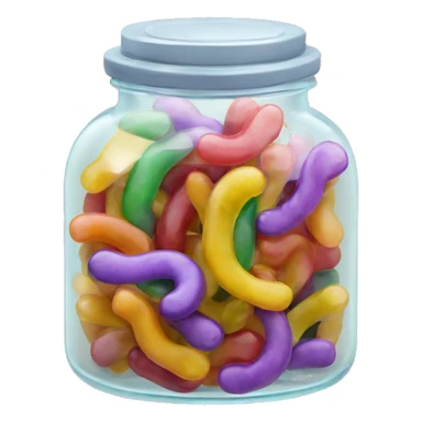small gummy worms in a jar sticker