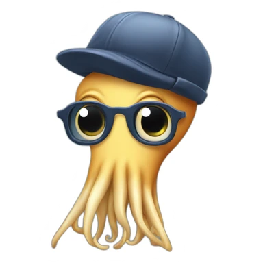 Squid wearing a newsboy cap sticker
