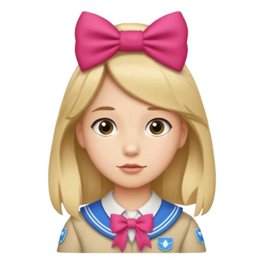 scout girl with hairbowbow on straight hair sticker