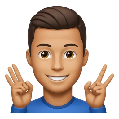 Cristiano Ronaldo inspired emoji, doing his signature 'Sii' pose sticker