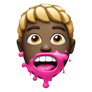 Hot pink vomit face sticker