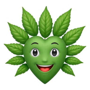 Weed with heart eyes and mouth sticker