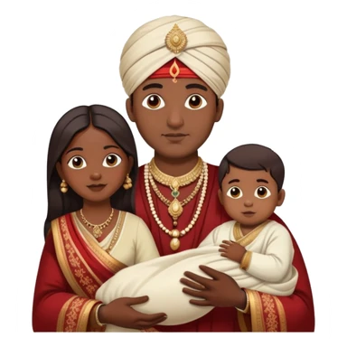 indian traditional parents with their small baby boy sticker