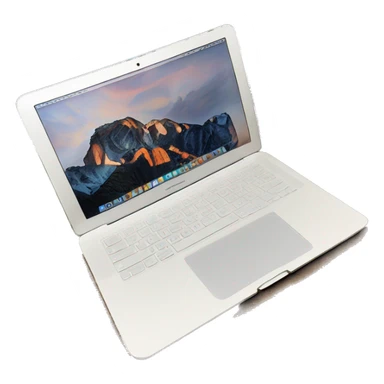 realistic white MacBook sticker