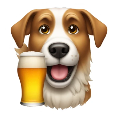 Dog with a beer sticker