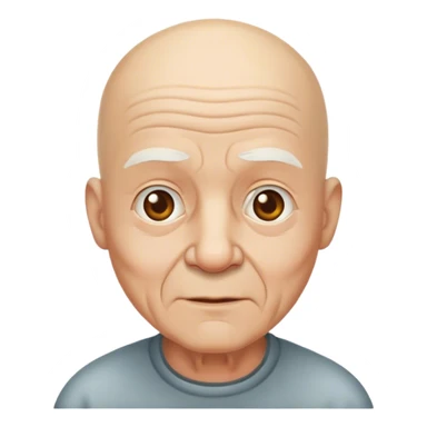 old man bald ead sticker