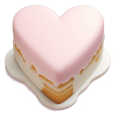 pastel pink heart shaped cake with white shell frosting sticker