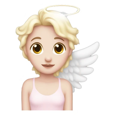 Light pink star with white angel wings sticker