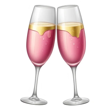 champagne glasses with pink meat champagne giving cheers sticker