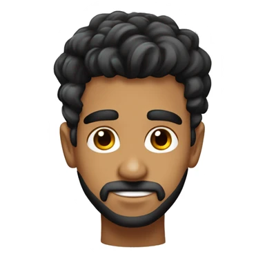 hombre de piel morena, ojos de color negro, cabello corto y rizado sticker
