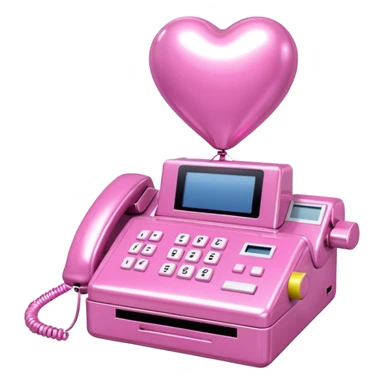 pink jeff koons style fax machine balloon sticker