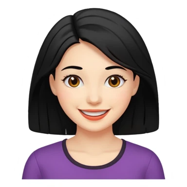 a happy woman with black hair sticker