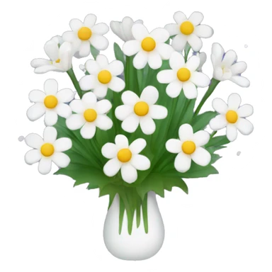 bouquet of snow drops, chrysanthemum and cosmos flowers sticker