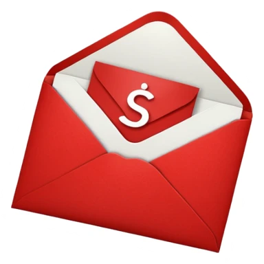 christmas red envelope letter with white "S" logo sticker