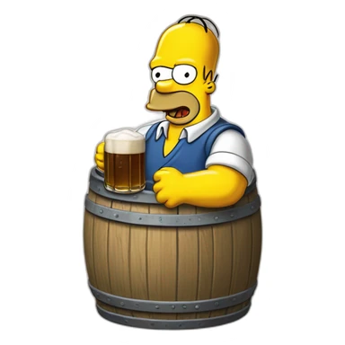Hommer simpson buvent une bierre sticker