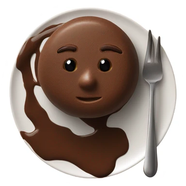 chocolate quenelle on plate sticker