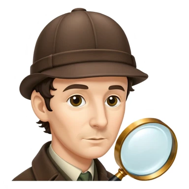 sherlock holmes with magnifying glass and deerstalker hat sticker