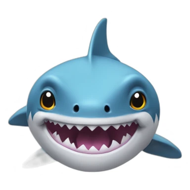 BLÅHAJ fluffy plush soft shark with dopey expression sticker