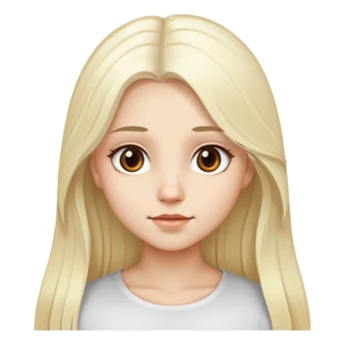 Girl, Long whiteish blond hair, Brown eyes, white skin sticker