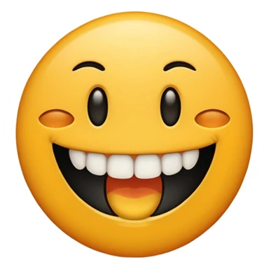 Emoji padrão preto com aparelho dentário com os dentes a mostra bem amarelo sticker