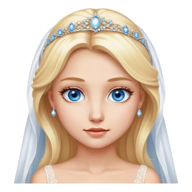 Beautiful finish blonde girl with wedding dress with blue eyes sticker