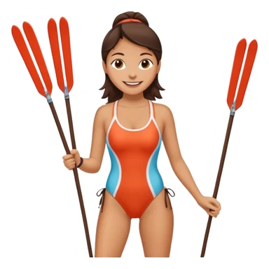 langrennski i ene hånden, bading, brunette, jente, chili, glad, baddrakt sticker