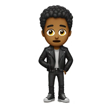 Sad musician with leather jacket sticker