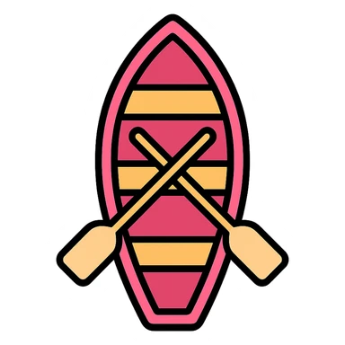 classic pink wooden rowing boat sticker