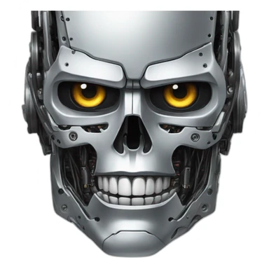 Terminator half human half robot face sticker