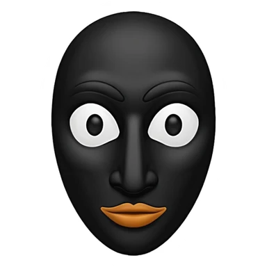 black mask with long nose sticker