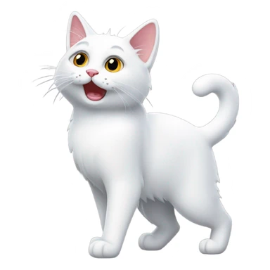 White standing cat (wenda from sprunki)  sticker