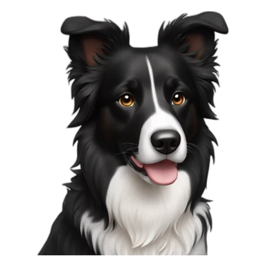 Black and white mixed dog border collie sticker