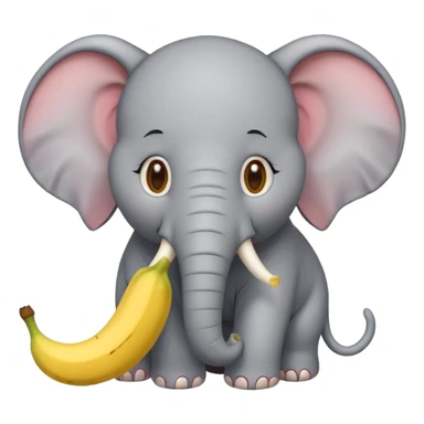 Cat eating elephant and banana in head of elephant  sticker