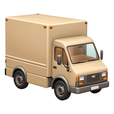 emoji of beige delivery truck, in perspective view sticker