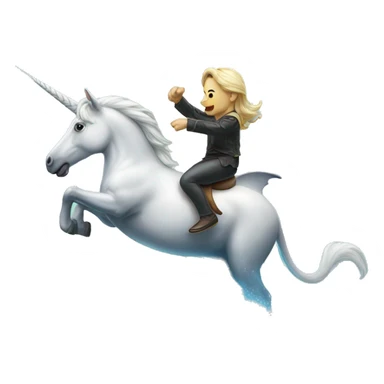 unicorn riding dolphin sticker