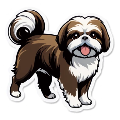 shih tzu chasing his tail  sticker