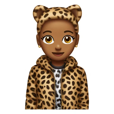 hello kitty with a leopard jacket  sticker